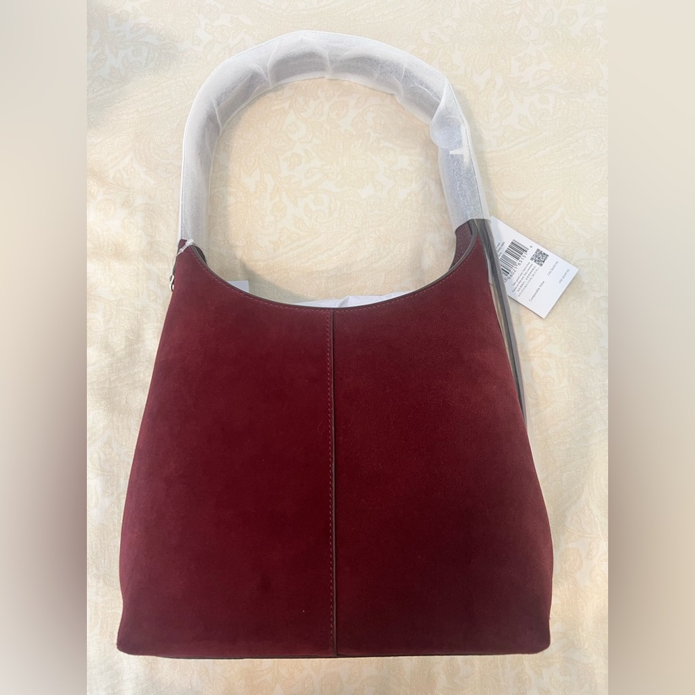 NWT never used Kate Spade Suede Small Shoulder Bag in Dark Merlot - Picture 2 of 7